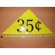 Large Yellow Price Triangle Vinyl Sticker 35¢